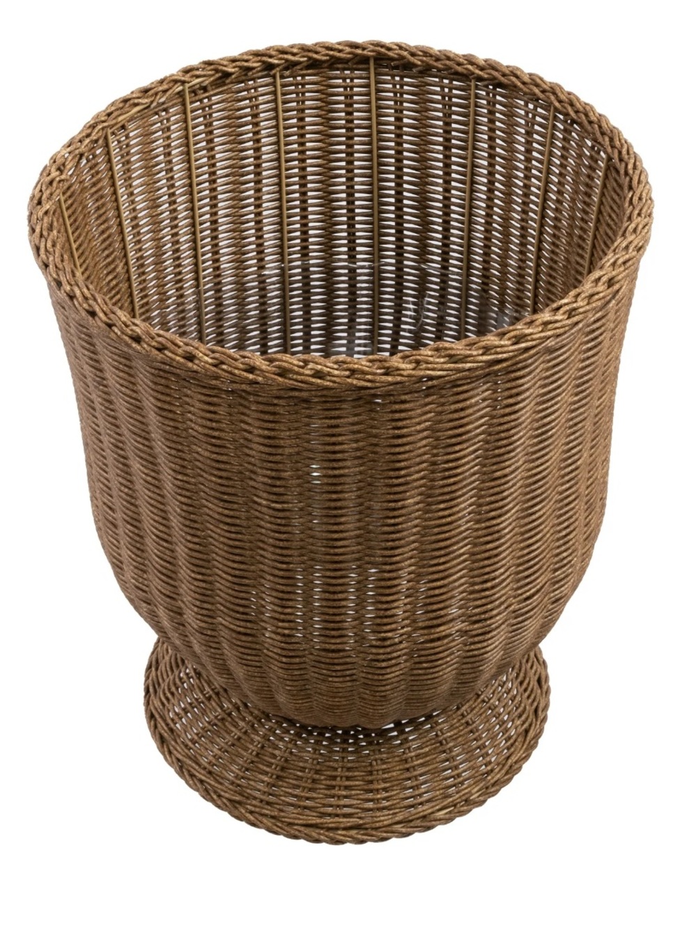 My Texas House 16 inch Brown Woven Urn Planter Indoor Outdoor Woven Summer 2026 - Picture 5 of 6